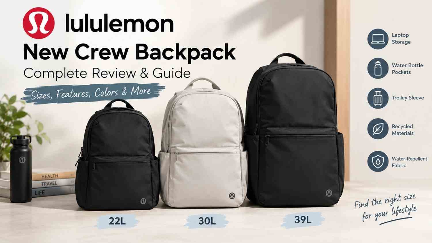 Lululemon New Crew Backpack Review: 22L, 30L, 39L, Features